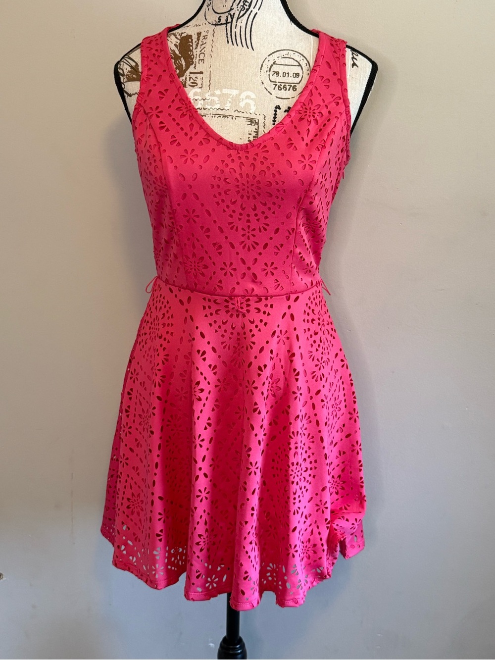 Candie's Bright Pink Laser-Cut Dress - Size 3